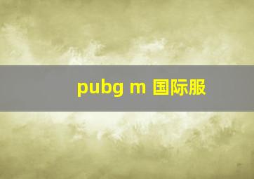 pubg m 国际服